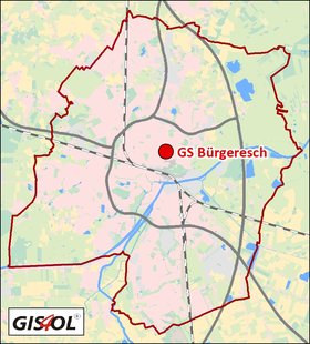 Lage der Grundschule Bürgeresch. Klick führt zur Karte. Quelle: GIS4OL