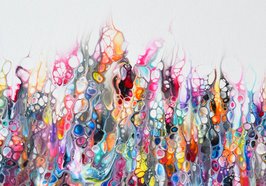 Farbenfroh und immer wieder anders: So präsentieren sich die kreativen Acryl-Werke der Künstlerin Corinna Hoffmann, die derzeit im Stadtplanungsamt zu sehen sind. Foto: Corinna Hoffmann